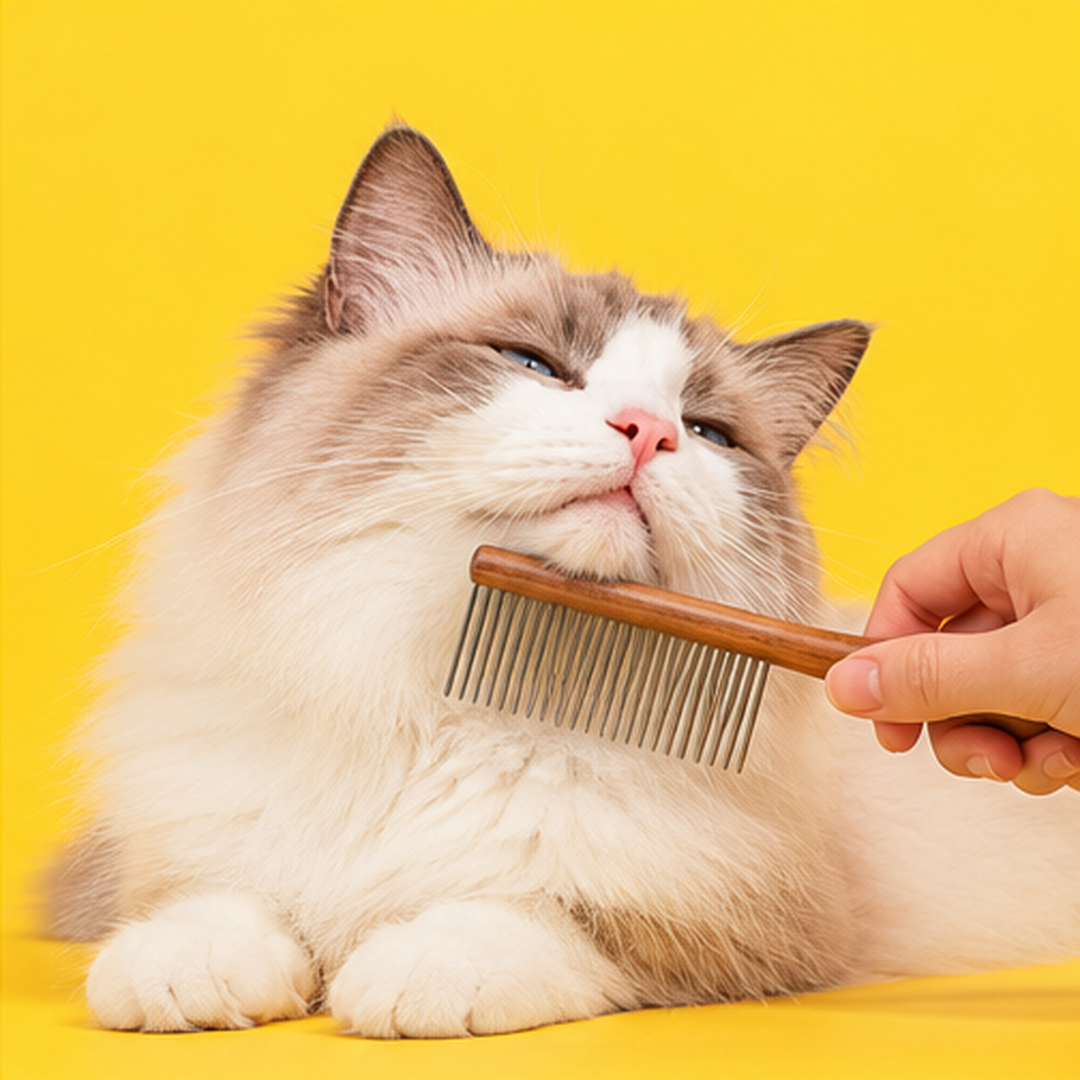 Peigne de toilettage en acier inoxydable pour chat