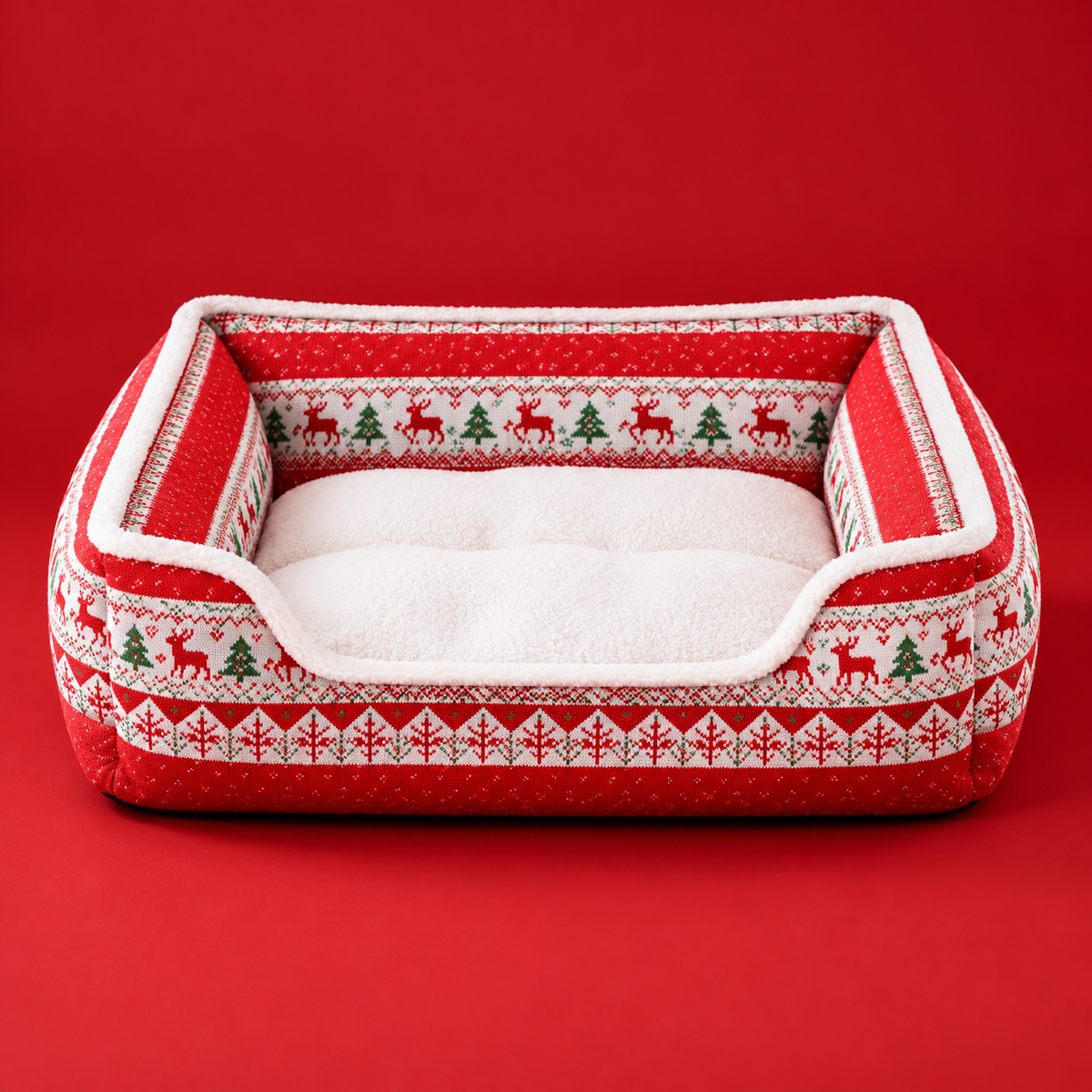 Panier de Noël pour chien et chat, motif renne