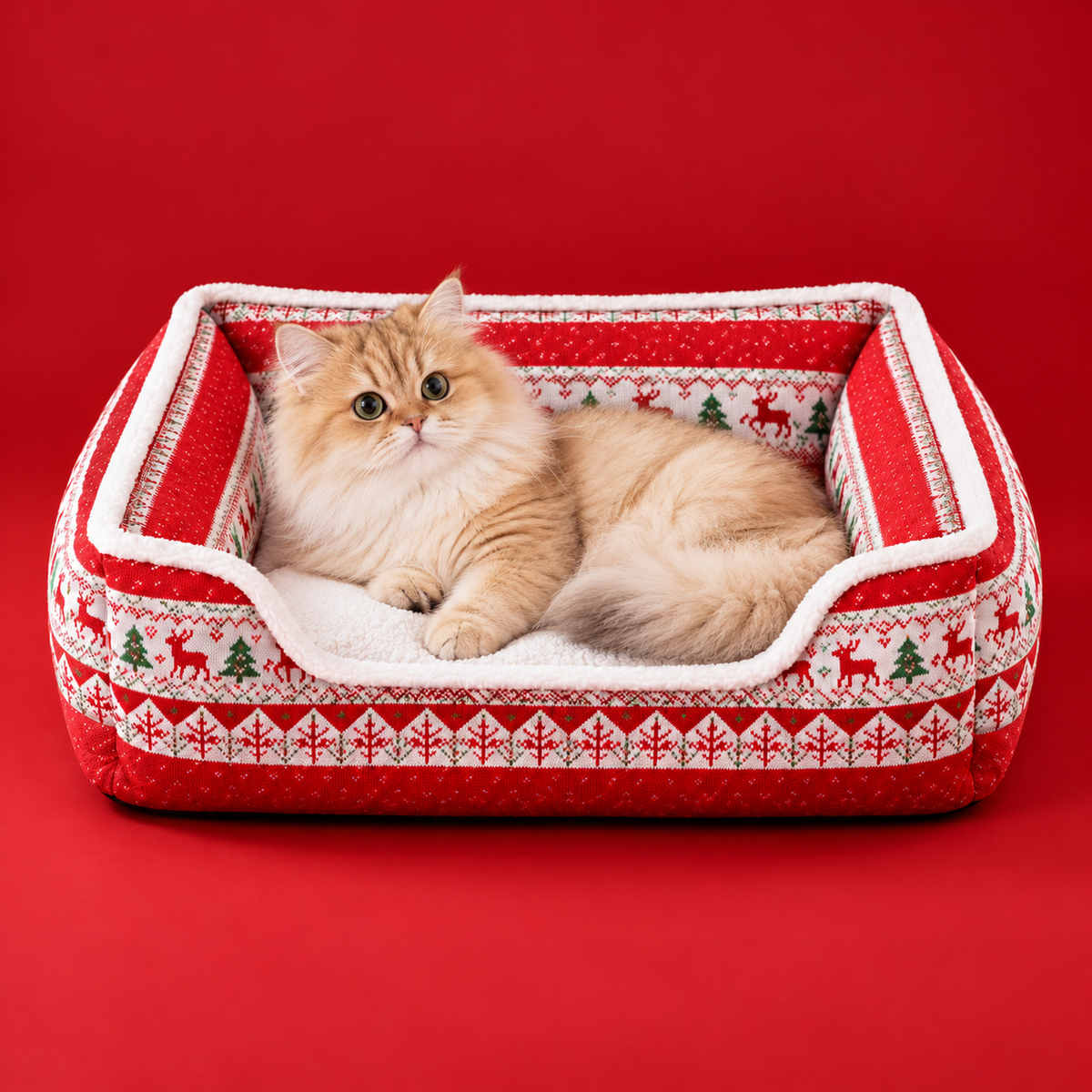 Panier de Noël pour chien et chat, motif renne