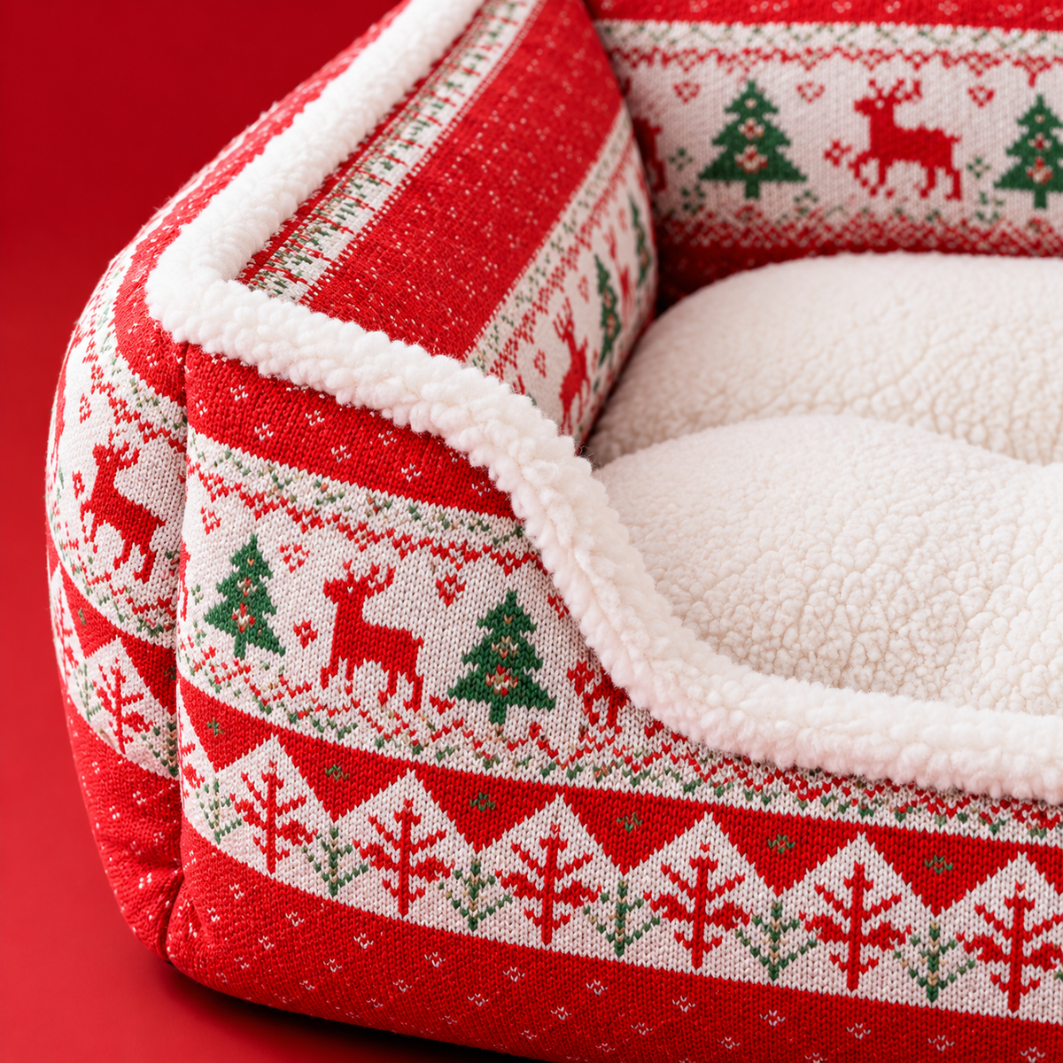 Panier de Noël pour chien et chat, motif renne