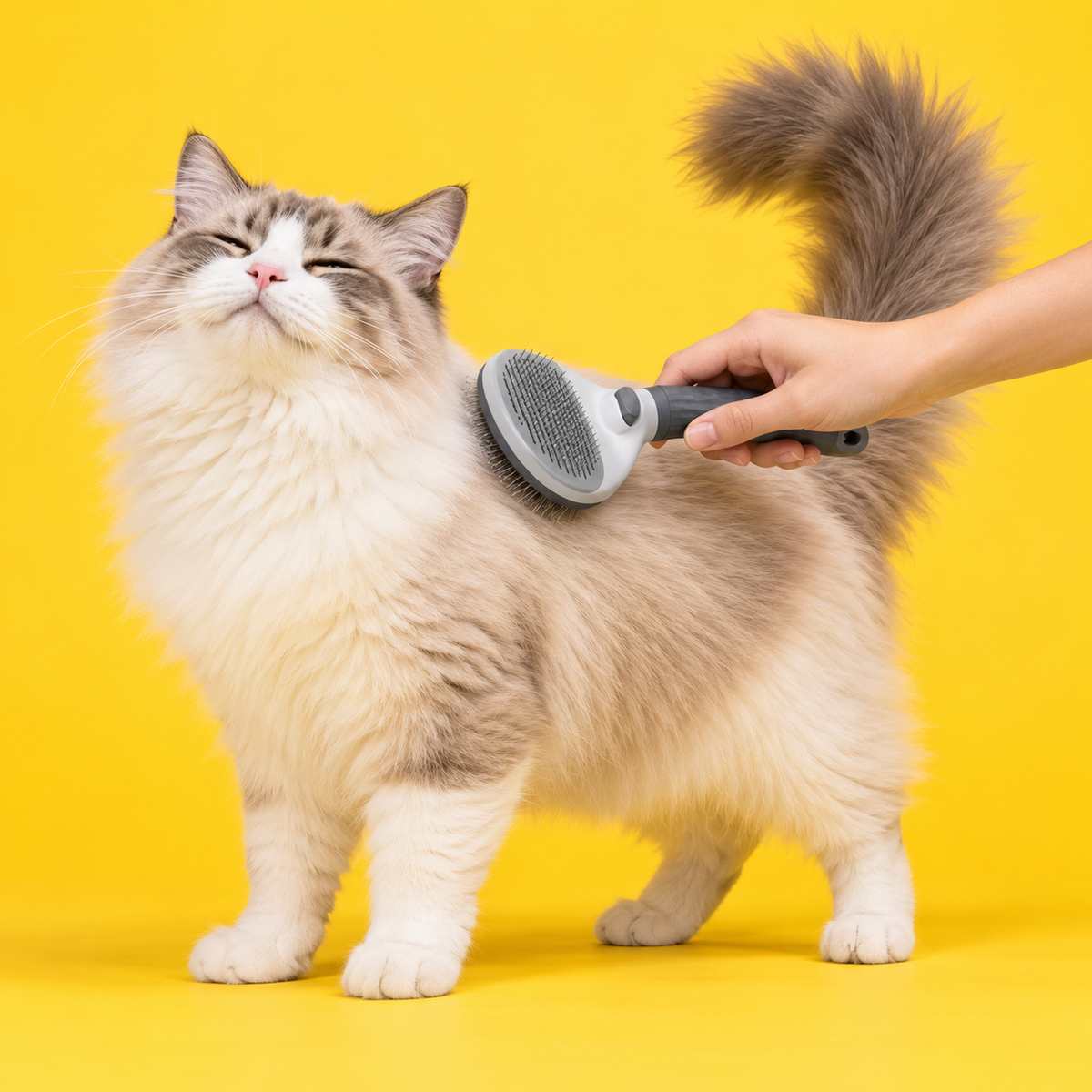 Brosse autonettoyante pour chien et chat