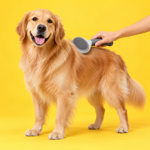 Brosse autonettoyante pour chien et chat
